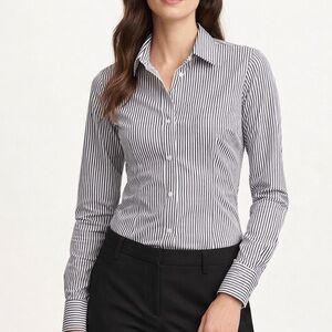 Banana Republic Tailored Fit Non-Iron Striped Dress Shirt Size 8 NWT Button Down